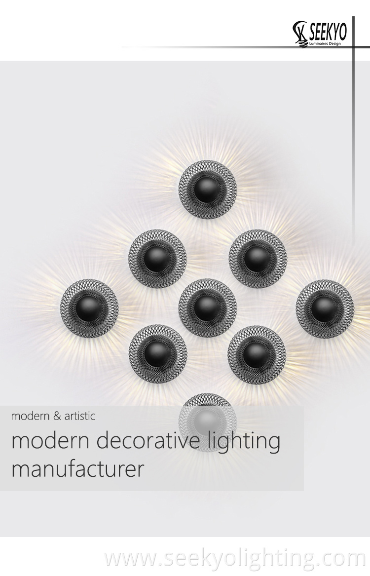 Combination iron mesh anti-glare wall light, on the other hand, features multiple iron mesh shades arranged in a unique pattern to create a stunning visual effect. Combination iron mesh anti-glare wall light, on the other hand, features multiple iron mesh shades arranged in a unique pattern to create a stunning visual effect.